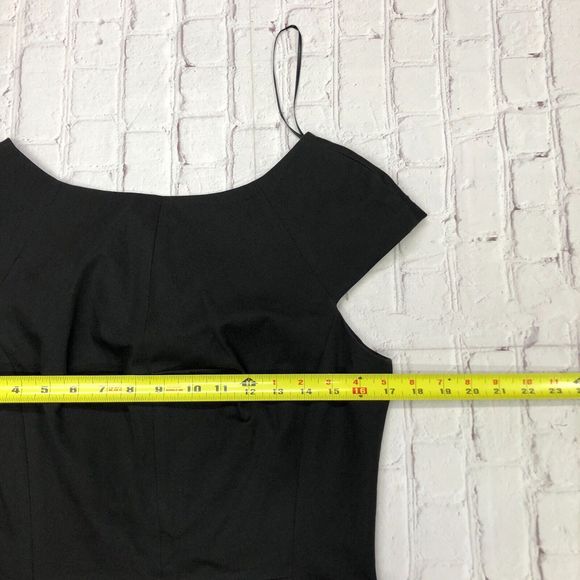 Banana Republic Women Cap Sleeve Sheath Dress Size 10 Cotton Blend Black B211 -3 - Picture 3 of 14